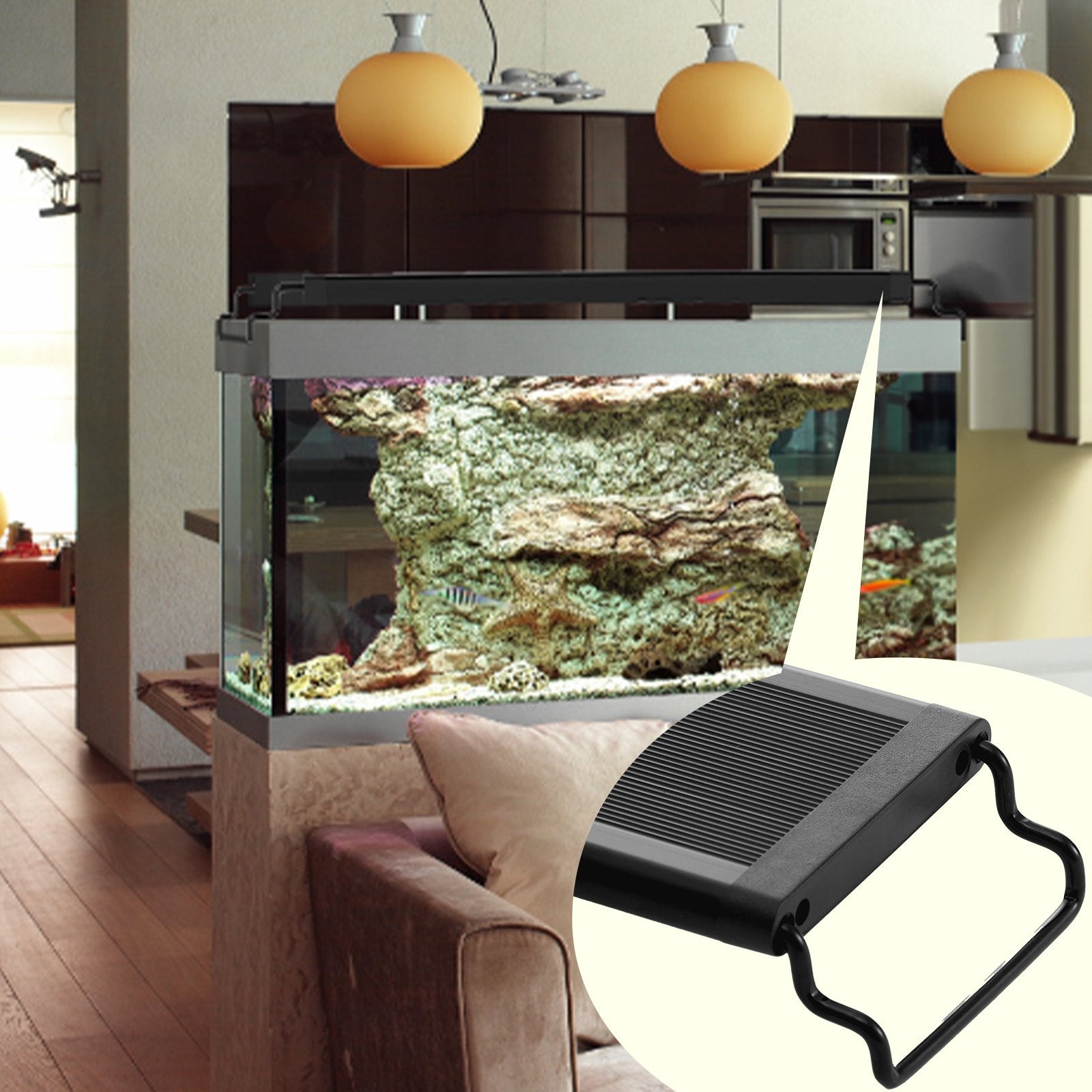 VEVOR Aquarium Light, 14W Full Spectrum Fish Tank Light with 24/7 Natural Mode, Adjustable Timer & 5-Level Brightness, with Aluminum Alloy Shell Extendable Brackets for 12