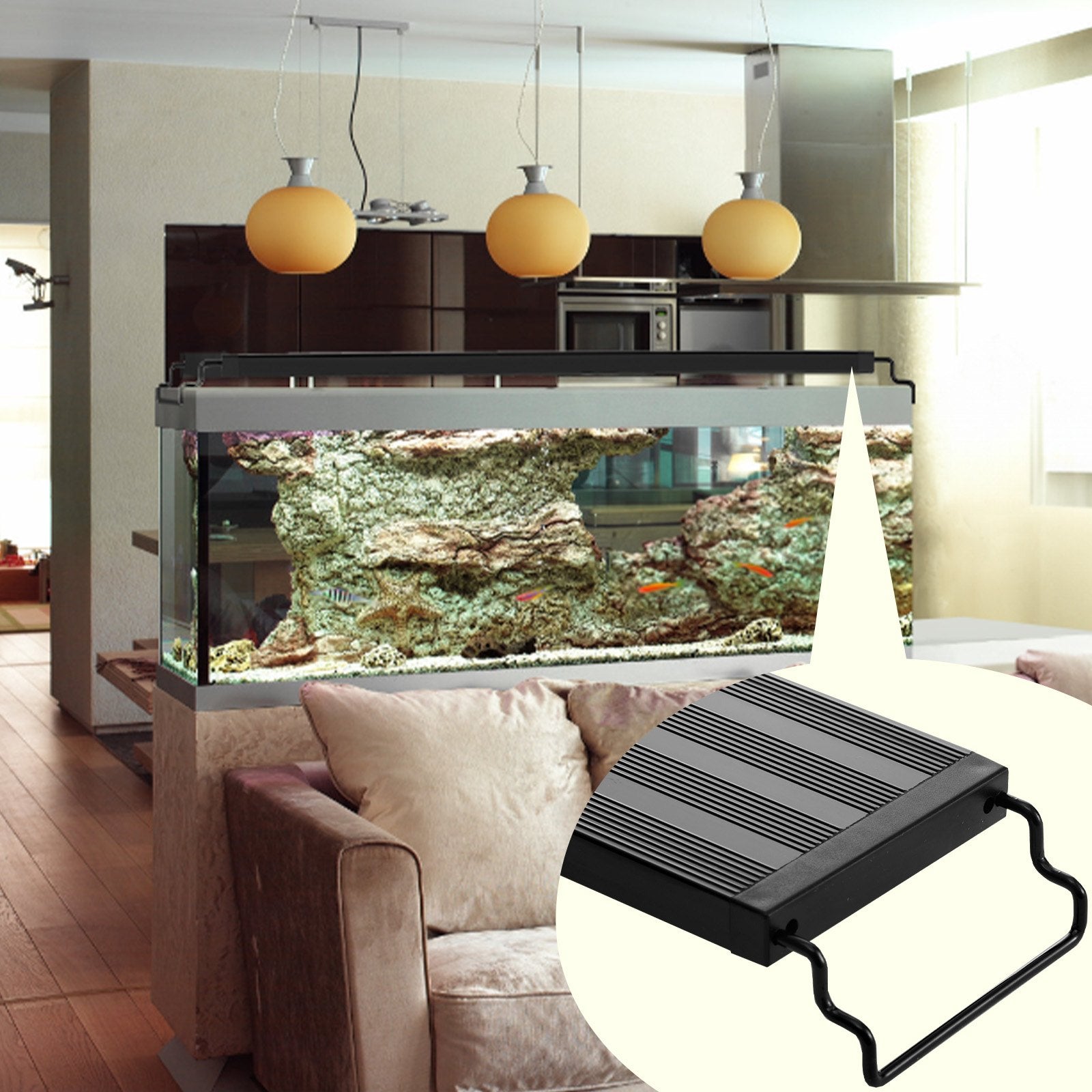 VEVOR Aquarium Light, 26W Full Spectrum Fish Tank Light with 24/7 Natural Mode, Adjustable Timer & 5-Level Brightness, with Aluminum Alloy Shell Extendable Brackets for 30