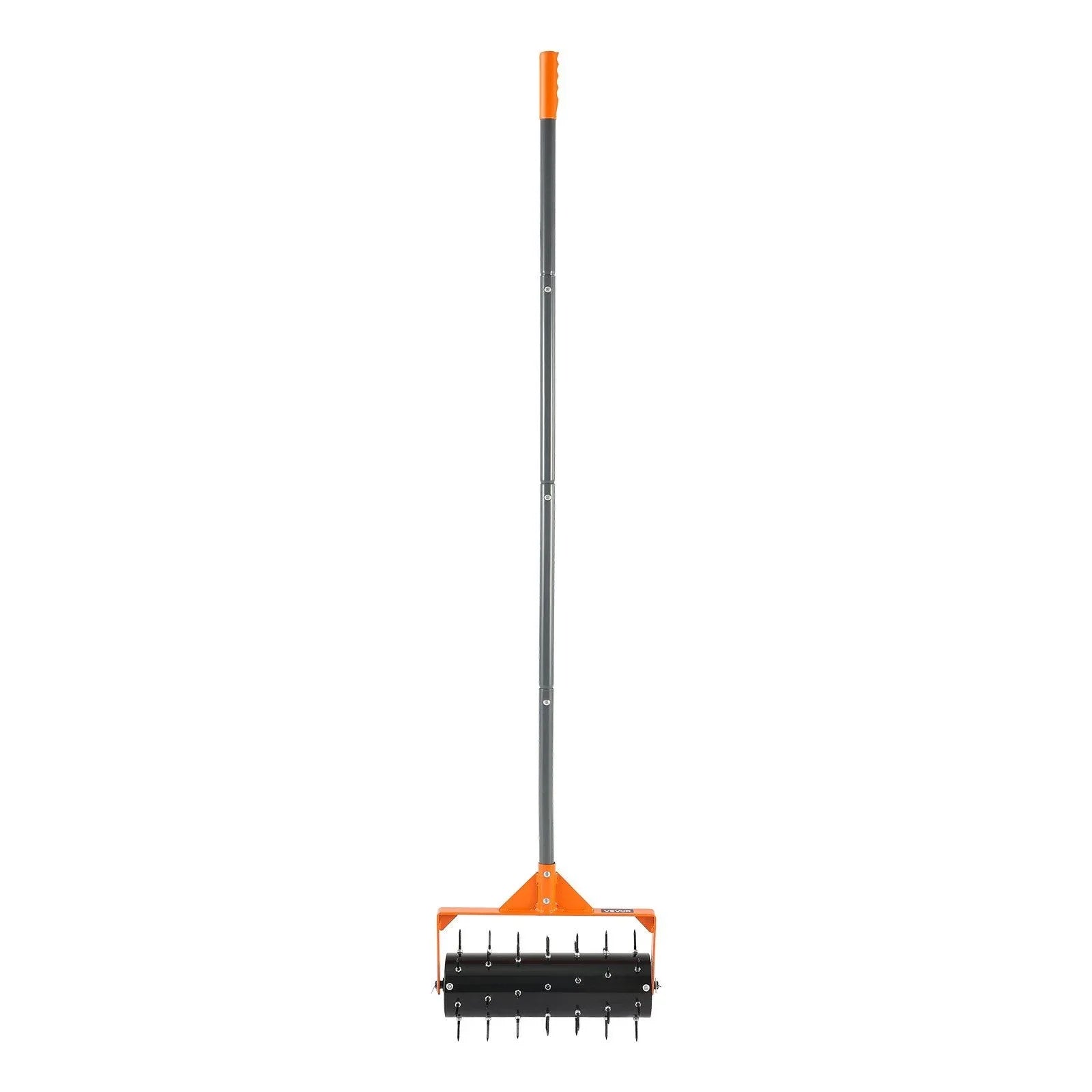 Rolling Lawn Aerator, 410mm Manual Push Aerator Roller with 42 Spikes & 60 in Long Handle, Fillable Drum for Added Weight, Heavy-Duty Lawn Soil Penetrator for Garden Yard Compacted Soils