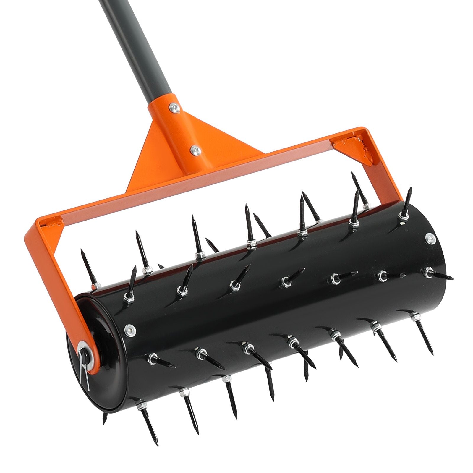 410mm Rolling Lawn Aerator 42-Spike Manual Push Soil Aerator with Fillable Drum