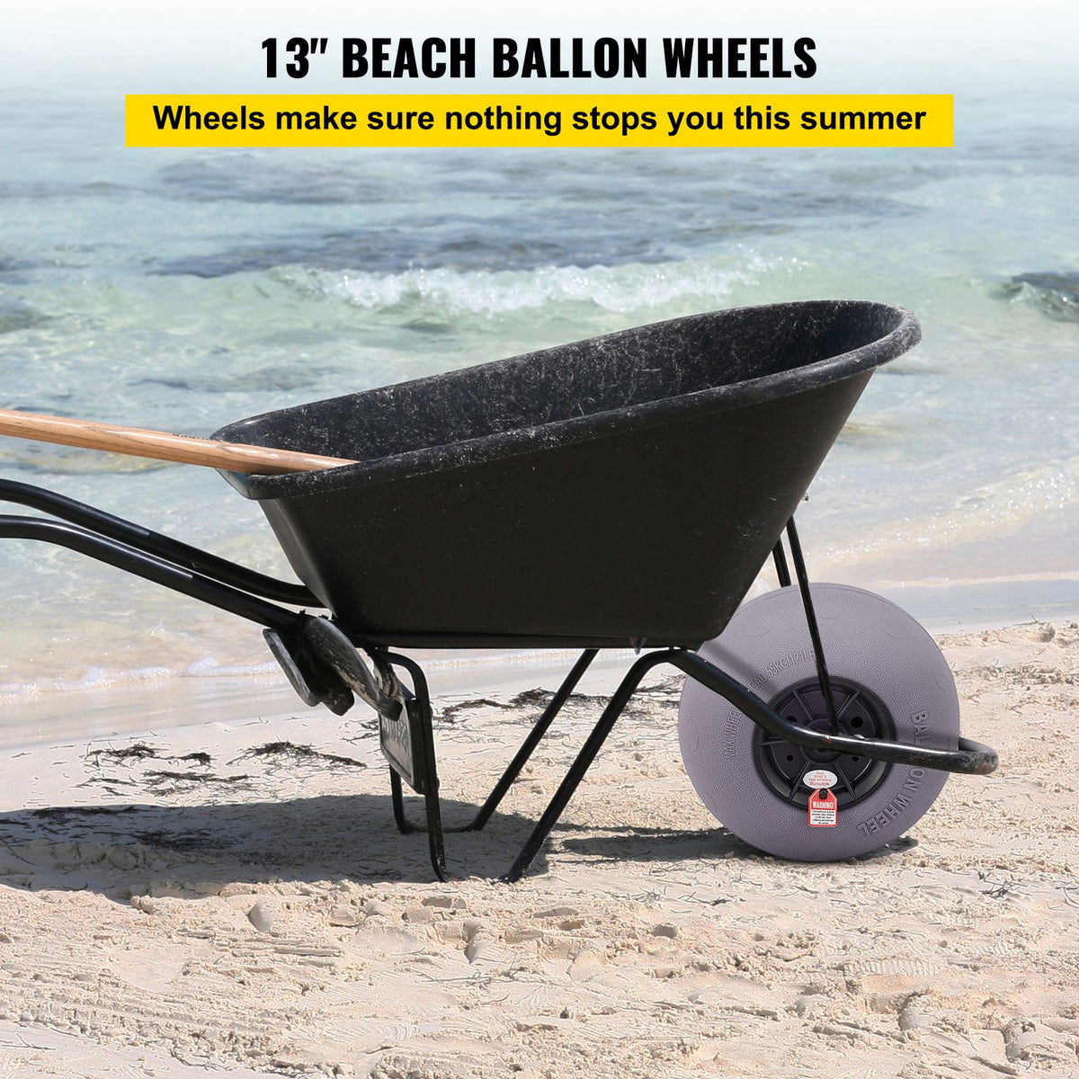 13-Inch Beach Balloon Wheels Replacement Tyres TPU 121lbs, Set of 2 Wheels