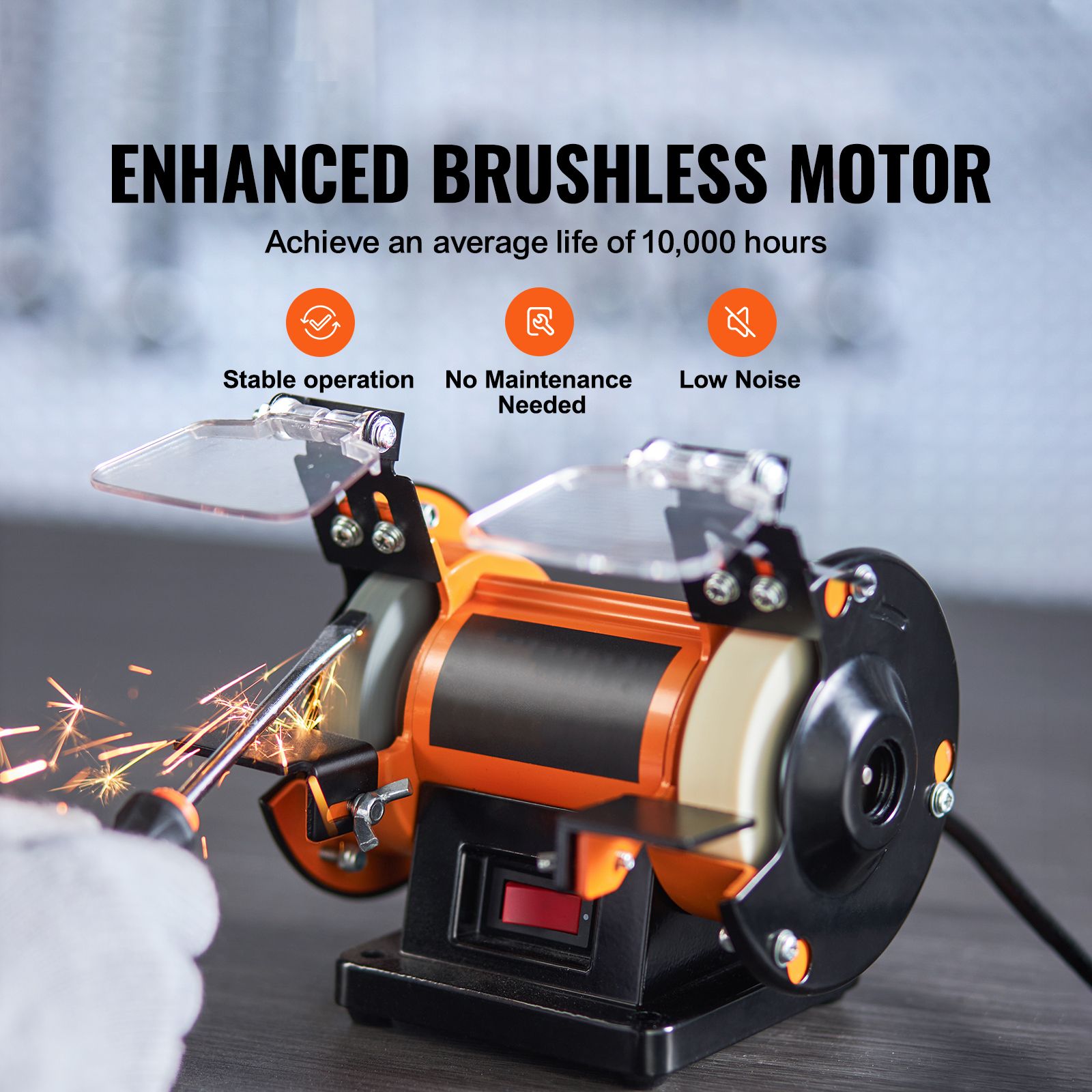 3590RPM Jewelry Polisher Bench Grinder with 3 Wheels & 100-Piece Tool Kit