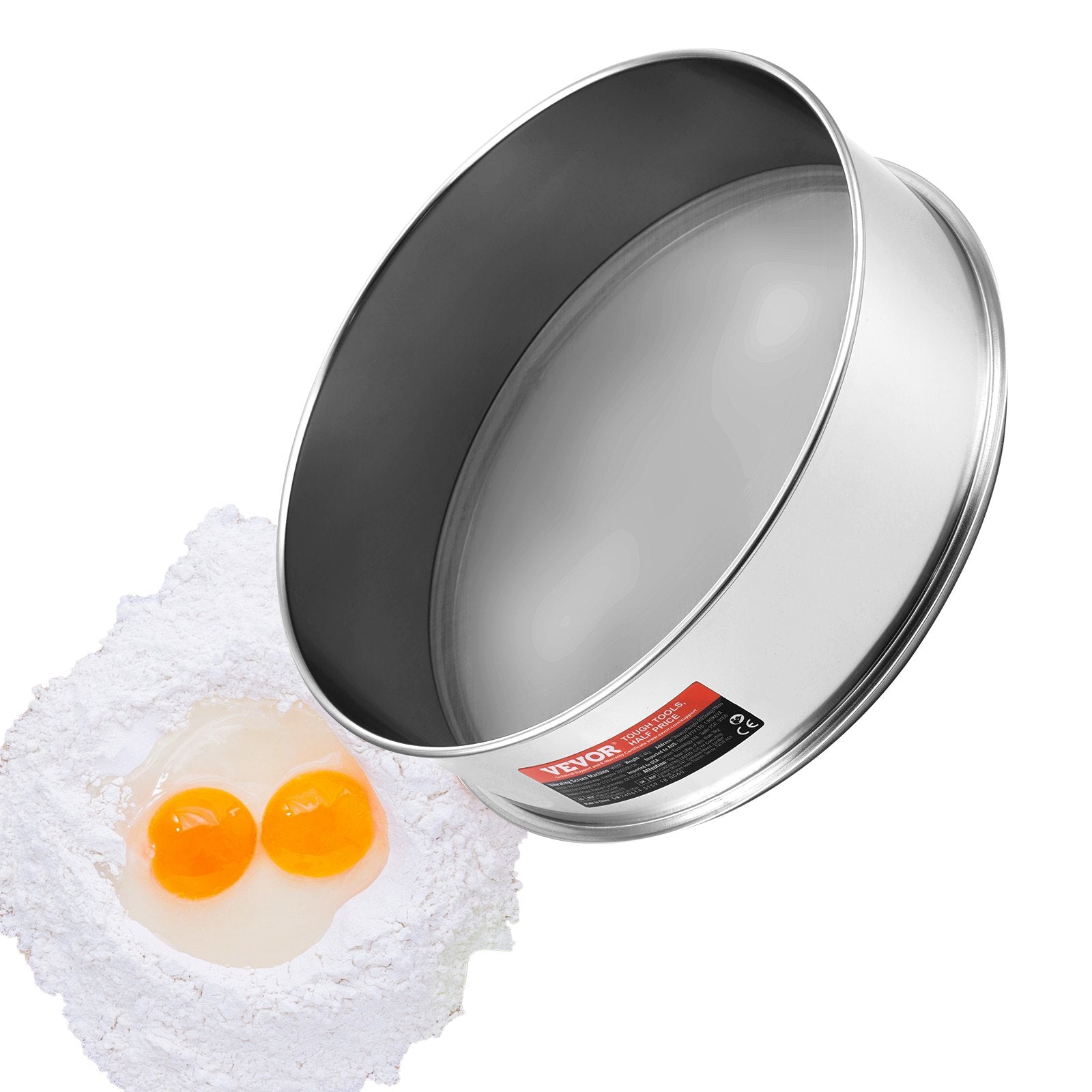 Flour Sieve Fine Mesh, 80 Mesh Flour Sifter, 304 Stainless Steel Fine Mesh Sifter Food-grade, Dia. 12.6