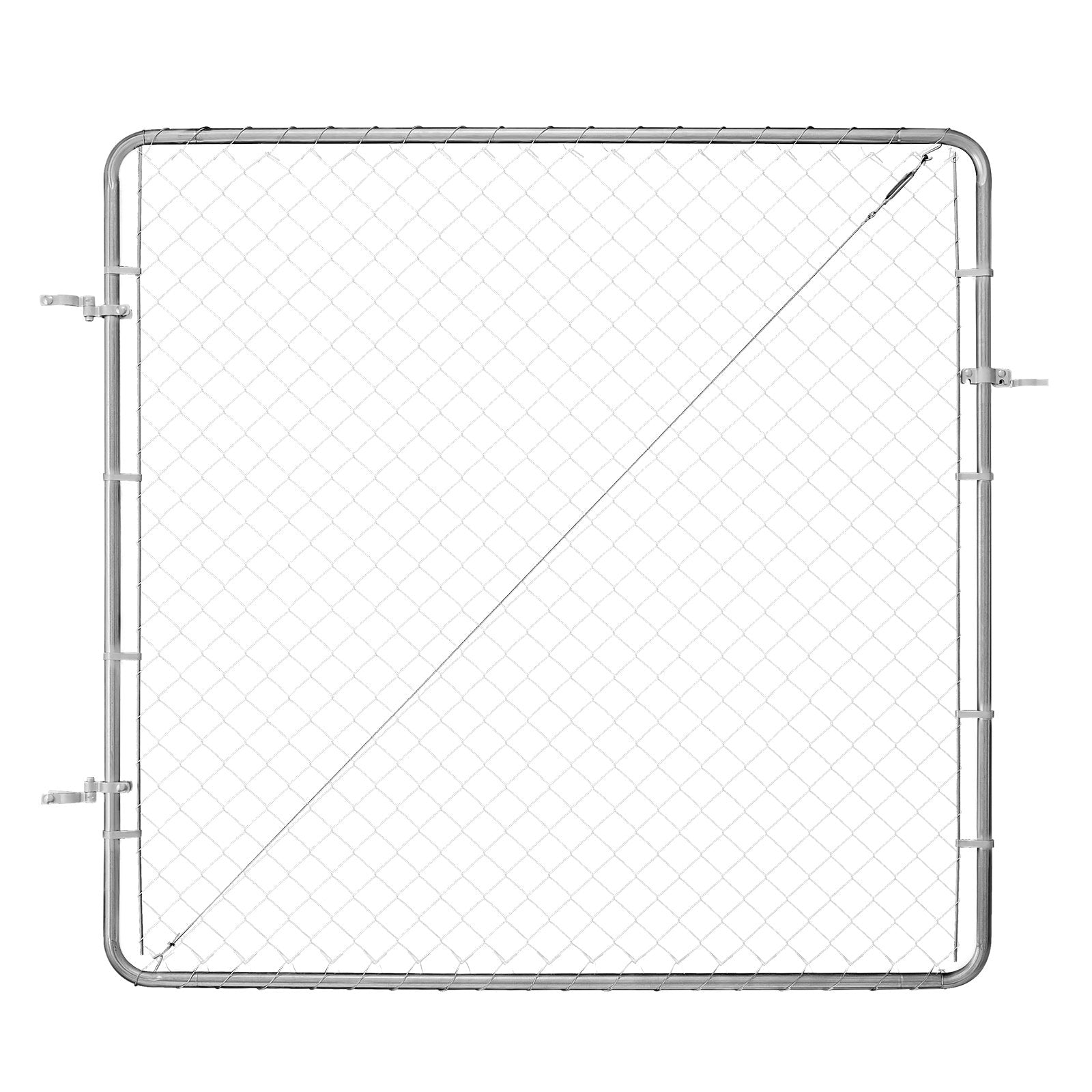 Chain Link Fence Gate, 70 x 72 in, Adjustable Chain Link Fence Panel, Fit 3 ft (W) x 4 ft (H) Garden Fence Gate Opening, Rust-Resistant Galvanized Fencing Gate for Farm Posts Not Included
