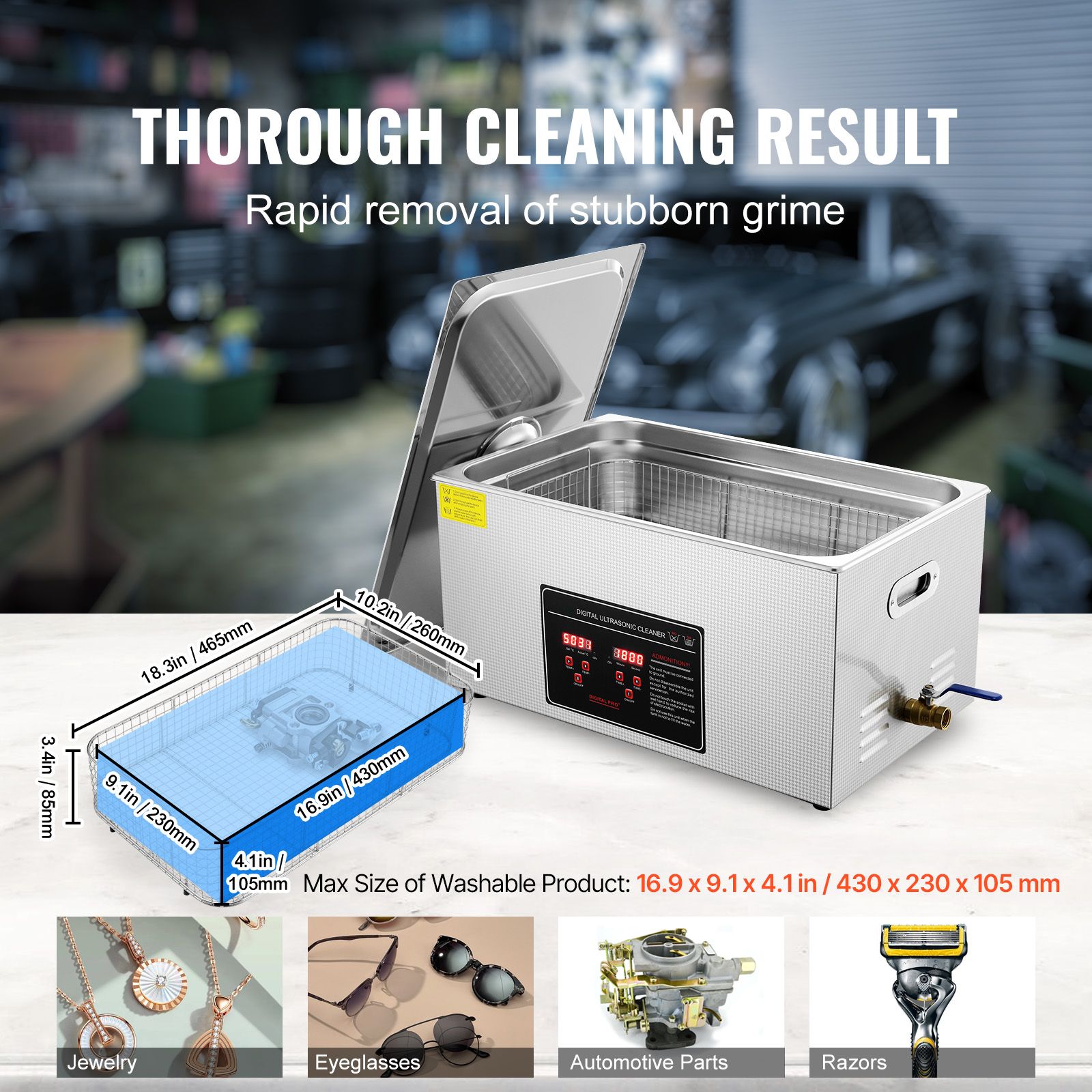 22L Ultrasonic Cleaner with Timer Heating Machine Digital Sonic Cleaner