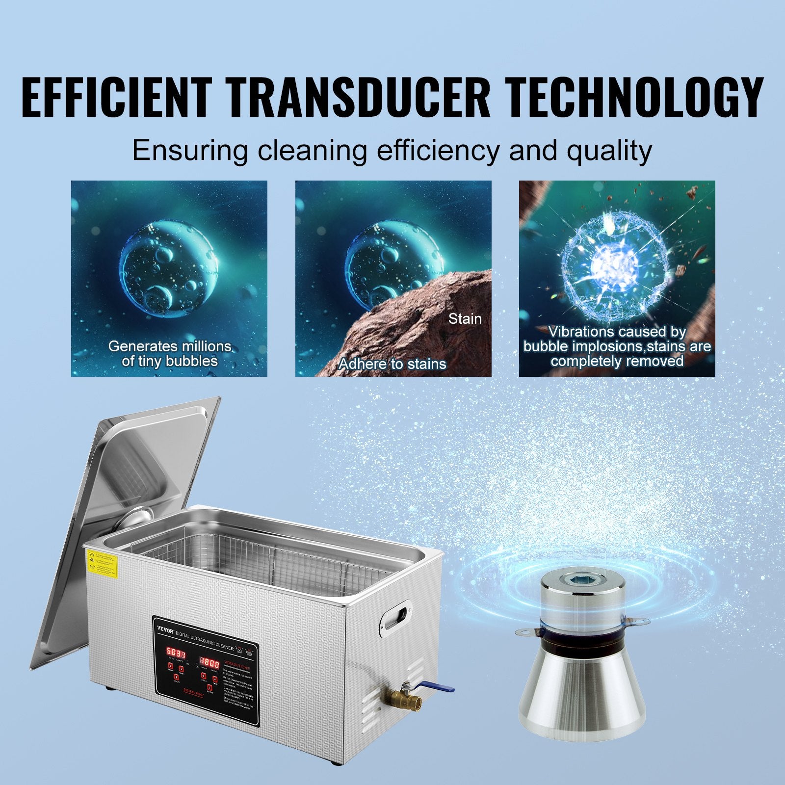 22L Ultrasonic Cleaner with Timer Heating Machine Digital Sonic Cleaner