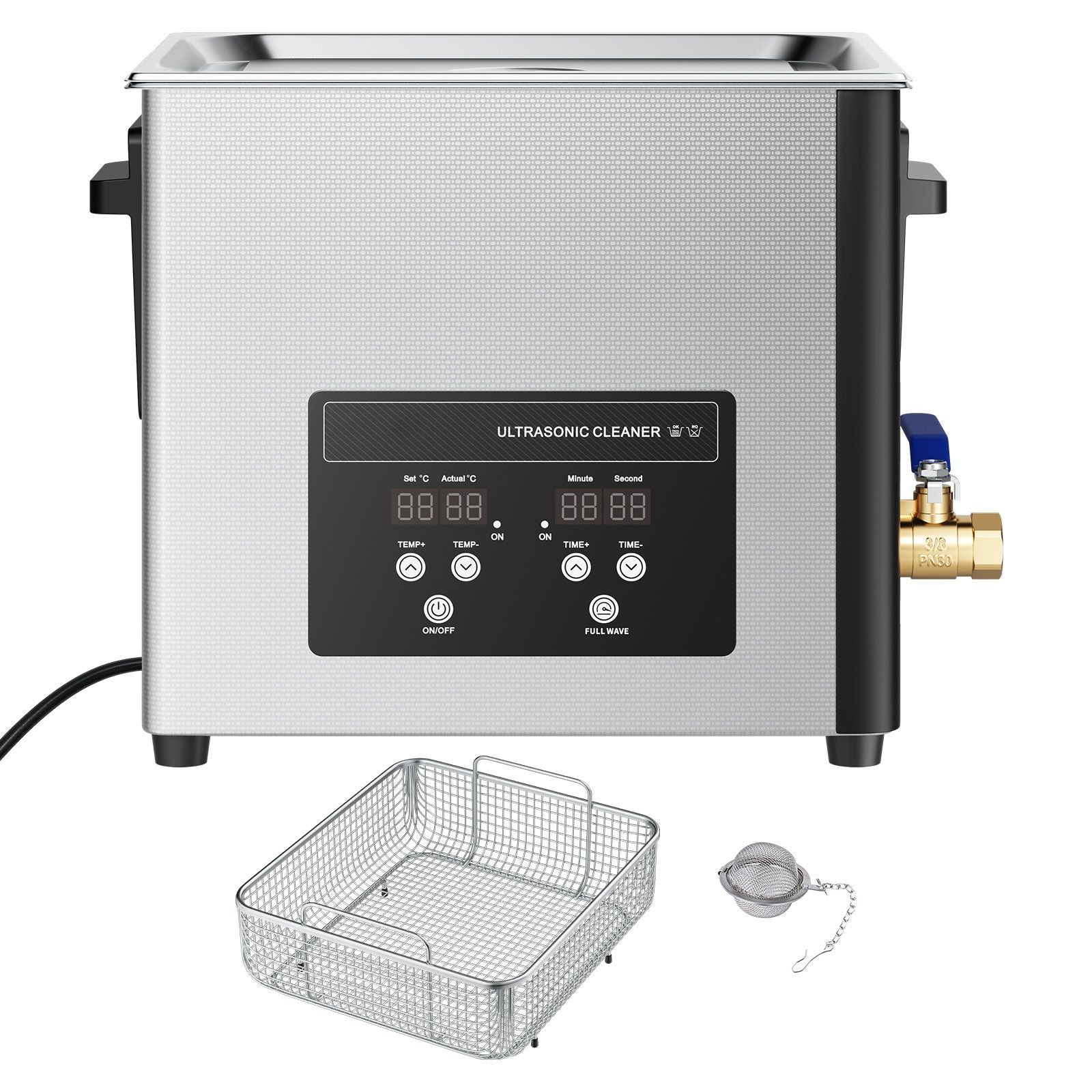 15L Ultrasonic Cleaner 240W 40kHz Stainless Steel Digital Cleaning Machine