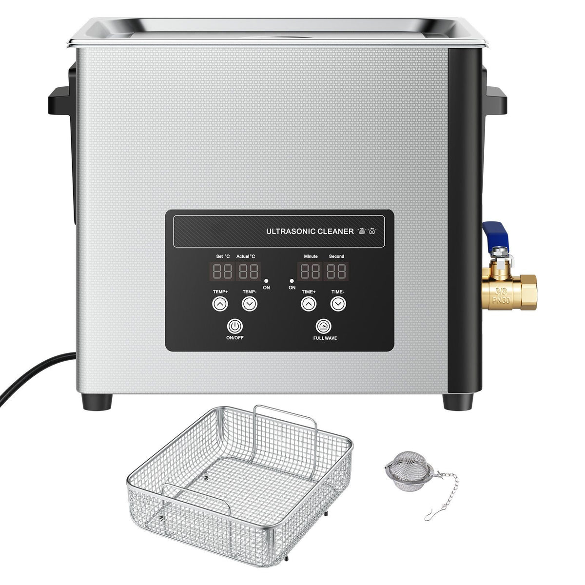 15L Ultrasonic Cleaner 240W 40kHz Stainless Steel Digital Cleaning Machine