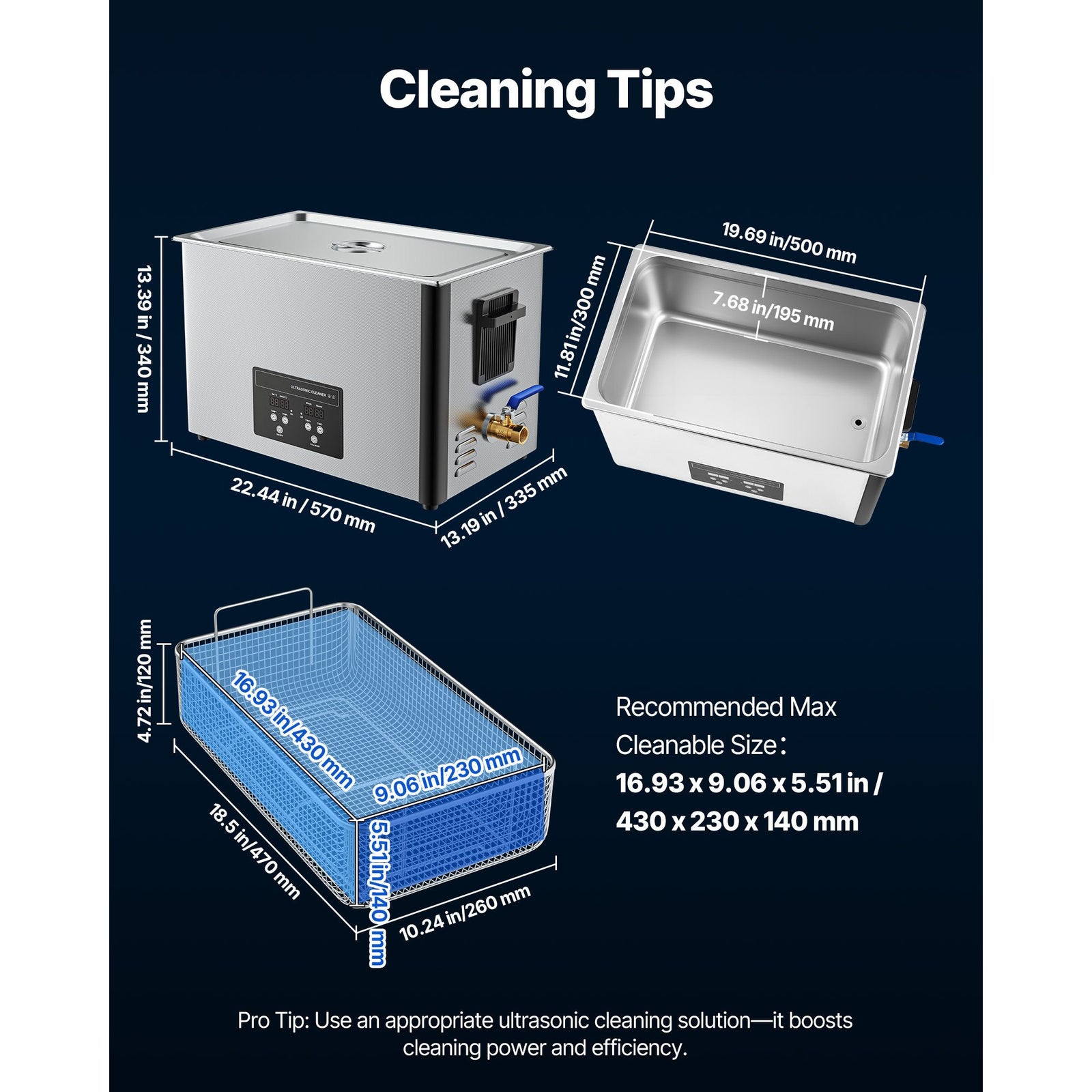 30L Ultrasonic Cleaner 480W 40kHz Stainless Steel Digital Cleaning Machine