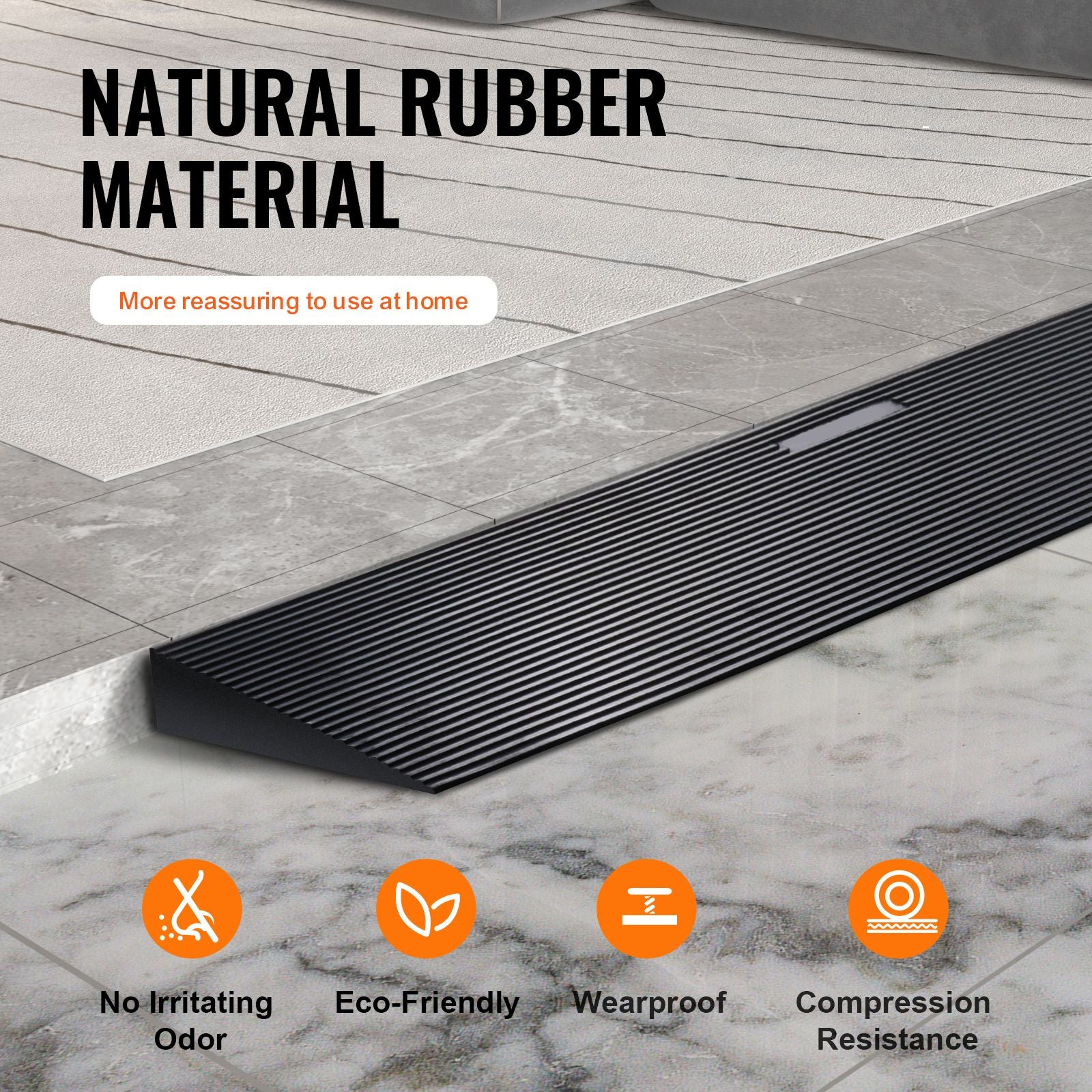 3cm Rubber Threshold Ramp 90cm Wide Cuttable Wheelchair Door Ramp