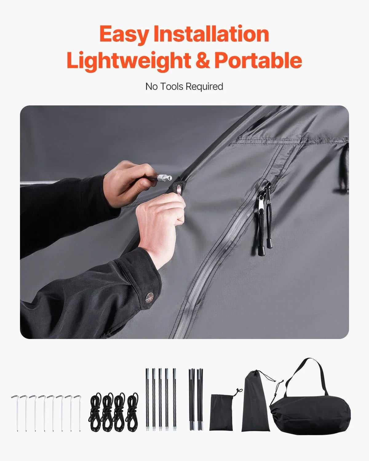 Bike Storage Tent, 1 to 2 Bikes, Outdoor Spacious Bike Storage Tent with Ventilated Window, Waterproof Fan-Shaped Bike Tent with High Strength Fiberglass & Dual Zippers, Fit for Bicycle