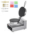 Electric Ice Cream Cone Maker, Commercial 1230W Waffle Cone Machine, Non-Stick Stainless Steel Egg Roll Mold, with Temperature and Time Control, Handle, for Restaurant Bakery Snack Bar Family