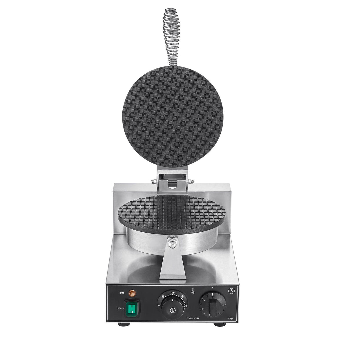 Electric Ice Cream Cone Maker, Commercial 1230W Waffle Cone Machine, Non-Stick Stainless Steel Egg Roll Mold, with Temperature and Time Control, Handle, for Restaurant Bakery Snack Bar Family