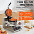 Commercial Waffle Maker, 1300W Round Waffle Baker Machine, Non-Stick Stainless Steel Belgian Waffle Iron, Temperature and Time Control, 180° Rotatable, for Restaurant Bakery Snack Bar Family