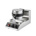 Commercial Waffle Maker, 1300W Round Waffle Baker Machine, Non-Stick Stainless Steel Belgian Waffle Iron, Temperature and Time Control, 180° Rotatable, for Restaurant Bakery Snack Bar Family