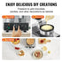 Commercial Waffle Maker 1230W Round Belgian Waffle Iron Non-Stick Stainless