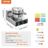 Commercial Waffle Maker, 1230W Round Waffle Baker Machine, Non-Stick Stainless Steel Belgian Waffle Iron with Temperature and Time Control, Handle, for Restaurant Bakery Snack Bar Family