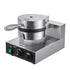 Commercial Waffle Maker, 1230W Round Waffle Baker Machine, Non-Stick Stainless Steel Belgian Waffle Iron with Temperature and Time Control, Handle, for Restaurant Bakery Snack Bar Family