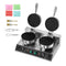 Commercial Dual Round Belgian Waffle Maker 2460W Non-Stick Stainless Steel