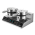 Commercial Dual Round Belgian Waffle Maker 2460W Non-Stick Stainless Steel