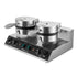 Commercial Waffle Maker, Dual-Head Round Waffle Baker Machine, 2460W Non-Stick Stainless Steel Belgian Waffle Iron with Temp and Time Control, Handle, for Restaurant Bakery Snack Bar Family