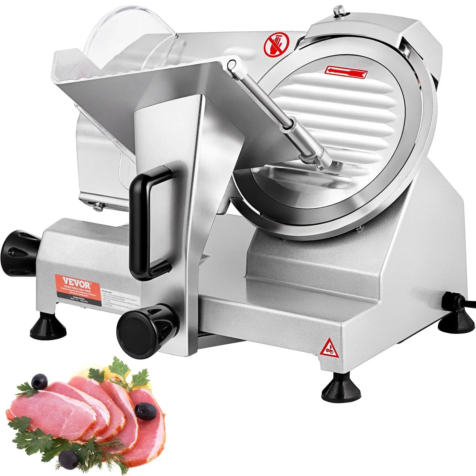 Commercial Meat Slicer, 200W Electric Deli Food Slicer, 350-400RPM Meat Slicer with 8