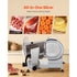 Commercial Meat Slicer, 240W Electric Deli Food Slicer with 250mm Carbon Steel Blade, Built-In Sharpener & 0-12mm Adjustable Thickness for Frozen Meat, Ham, Baguett, Steak