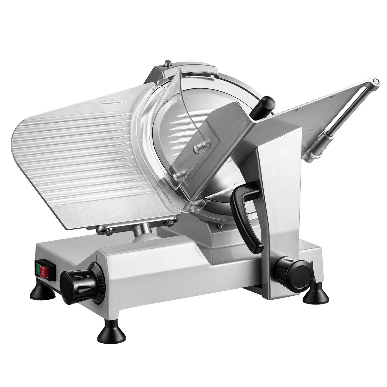 Commercial Meat Slicer, 320W Electric Deli Food Slicer with 300mm Carbon Steel Blade, Built-In Sharpener & 0-15mm Adjustable Thickness for Frozen Meat, Ham, Baguett, Steak