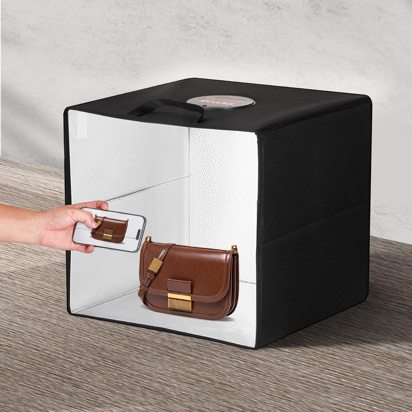 Photo Studio Light Box 3000-5600K 6 Double-Sided Color Backdrops, 41 x 40 x 39 cm