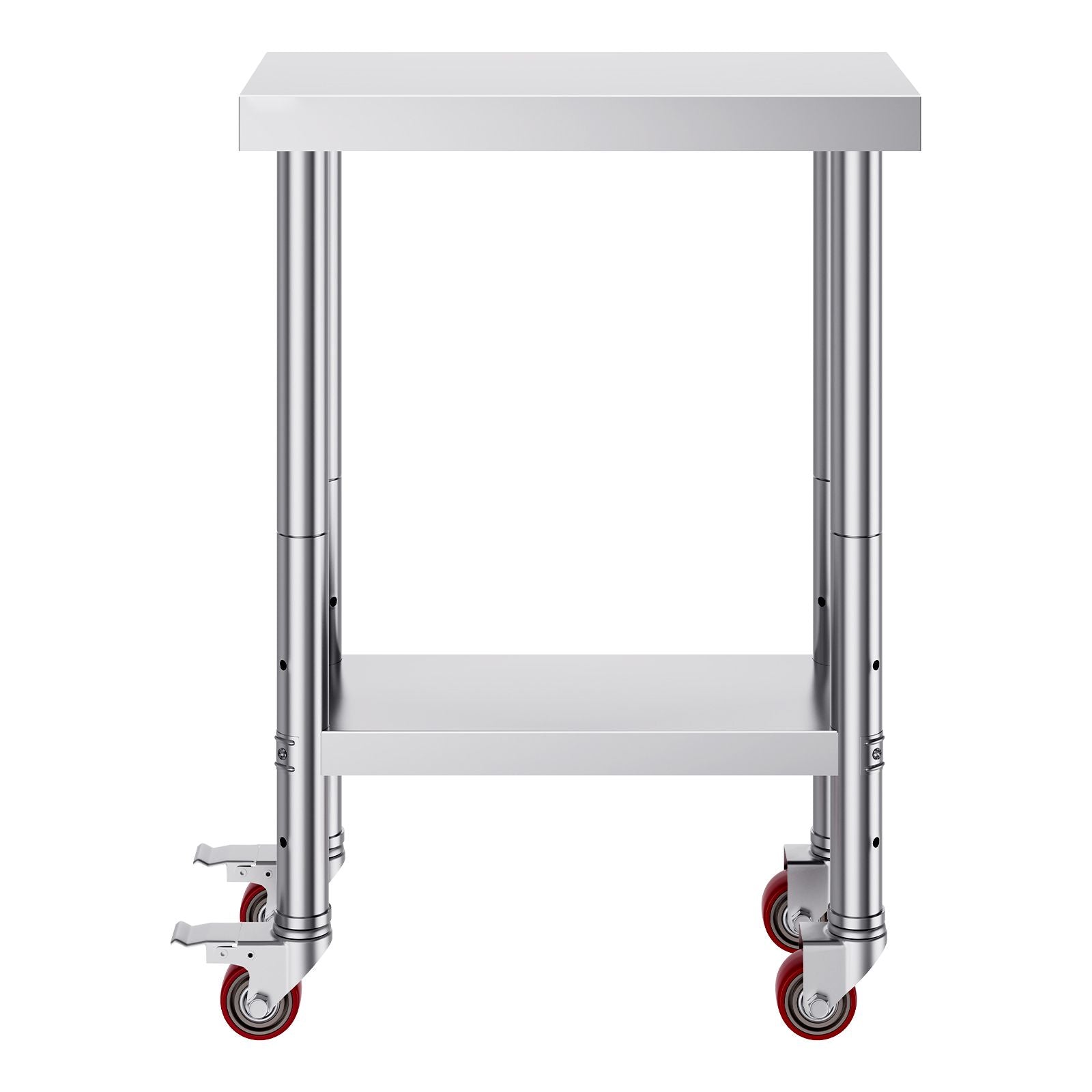 Stainless Steel Work Table with Wheels 24 x 12 x 32 Inch Prep Table with 4 Casters Heavy Duty Work Table for Commercial Kitchen Restaurant Business