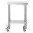 Stainless Steel Work Table with Wheels 24 x 12 x 32 Inch Prep Table with 4 Casters Heavy Duty Work Table for Commercial Kitchen Restaurant Business