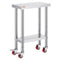 Stainless Steel Work Table with Wheels 24 x 12 x 32 Inch Prep Table with 4 Casters Heavy Duty Work Table for Commercial Kitchen Restaurant Business