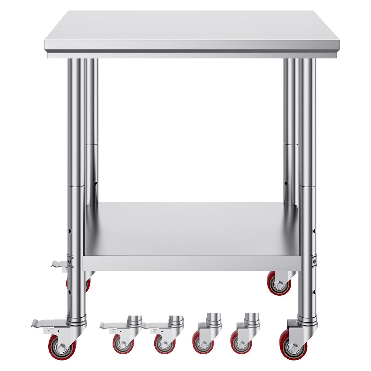 24 x 30 Stainless Steel Work Table with Wheels Heavy Duty Prep Table