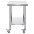 24 x 30 Stainless Steel Work Table with Wheels Heavy Duty Prep Table