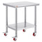 Stainless Steel Work Table with Wheels 24 x 30 Prep Table with casters Heavy Duty Work Table for Commercial Kitchen Restaurant Business (24 x 30 x 33.8 Inch)