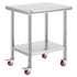 Stainless Steel Work Table with Wheels 24 x 30 Prep Table with casters Heavy Duty Work Table for Commercial Kitchen Restaurant Business (24 x 30 x 33.8 Inch)