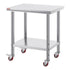 Stainless Steel Work Table with Wheels 24 x 30 Prep Table with casters Heavy Duty Work Table for Commercial Kitchen Restaurant Business (24 x 30 x 33.8 Inch)