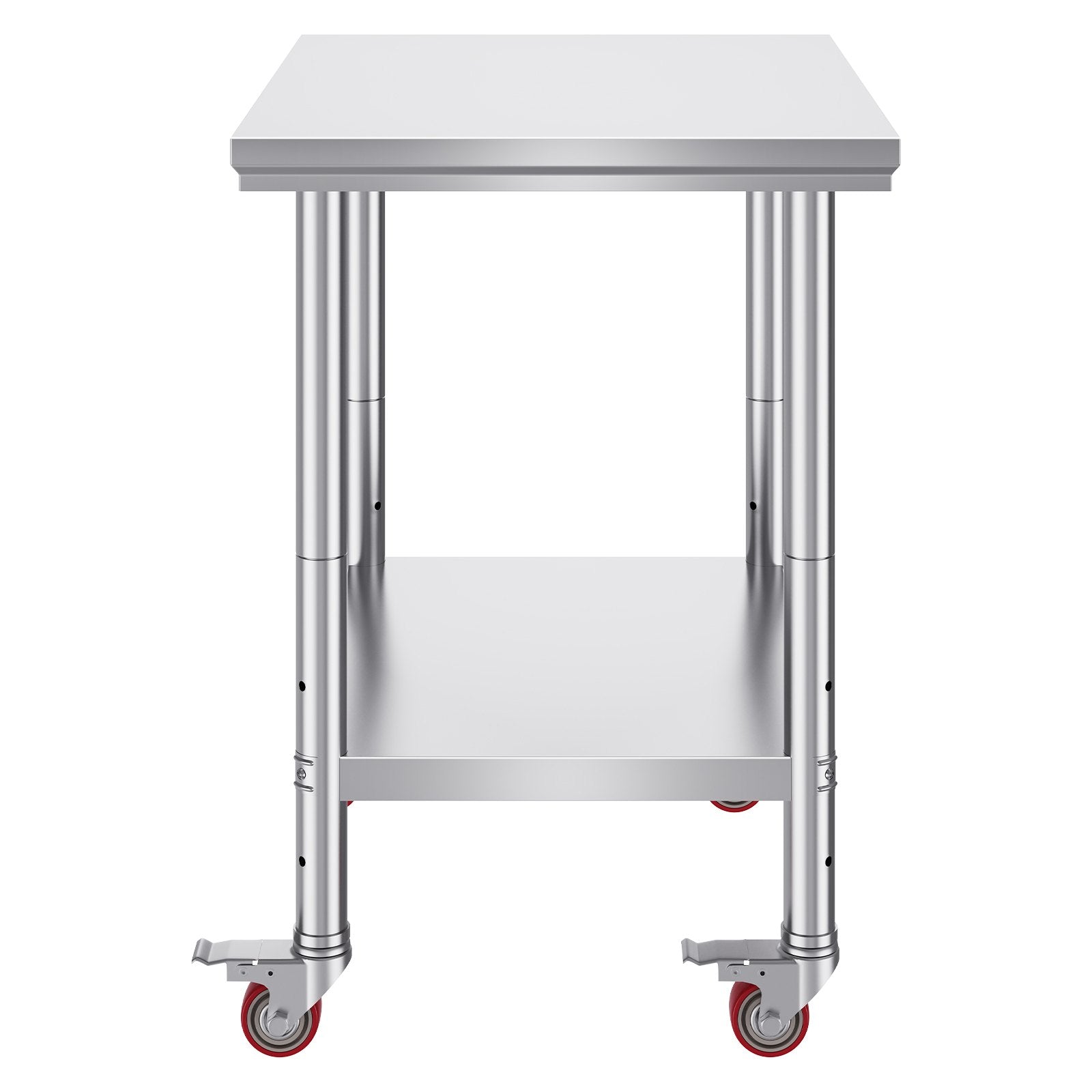 Stainless Steel Work Table with Wheels 24 x 30 Prep Table with casters Heavy Duty Work Table for Commercial Kitchen Restaurant Business (24 x 30 x 33.8 Inch)