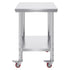 Stainless Steel Work Table with Wheels 24 x 30 Prep Table with casters Heavy Duty Work Table for Commercial Kitchen Restaurant Business (24 x 30 x 33.8 Inch)