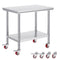 Stainless Steel Work Table 36x24 Inch with 4 Wheels Commercial Food Prep Worktable with Casters Heavy Duty Work Table for Commercial Kitchen Restaurant