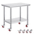Stainless Steel Work Table 36x24 Inch with 4 Wheels Commercial Food Prep Worktable with Casters Heavy Duty Work Table for Commercial Kitchen Restaurant