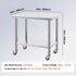 Stainless Steel Work Table 36x24 Inch with 4 Wheels Commercial Food Prep Worktable with Casters Heavy Duty Work Table for Commercial Kitchen Restaurant