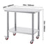 Stainless Steel Work Table 36x24 Inch with 4 Wheels Commercial Food Prep Worktable with Casters Heavy Duty Work Table for Commercial Kitchen Restaurant