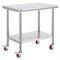 Stainless Steel Work Table 36x24 Inch with 4 Wheels Commercial Food Prep Worktable with Casters Heavy Duty Work Table for Commercial Kitchen Restaurant