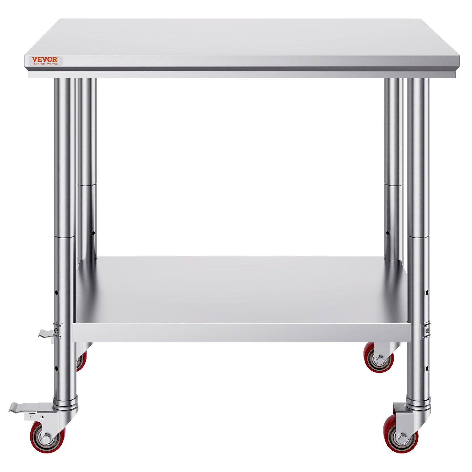 Stainless Steel Work Table 36x24 Inch with 4 Wheels Commercial Food Prep Worktable with Casters Heavy Duty Work Table for Commercial Kitchen Restaurant