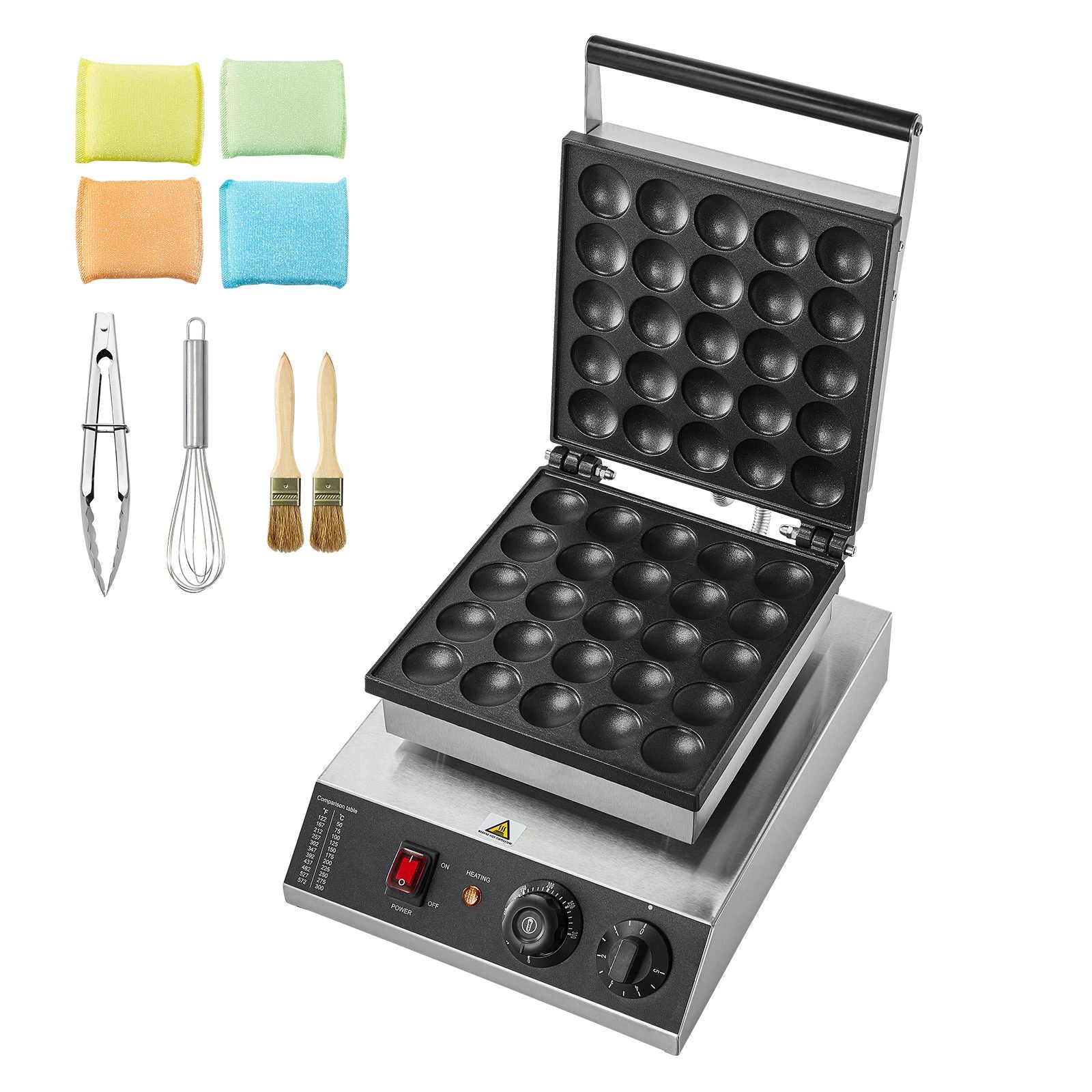 25 Hole Mini Dutch Pancake Maker 1700W Commercial Poffertjes Grill