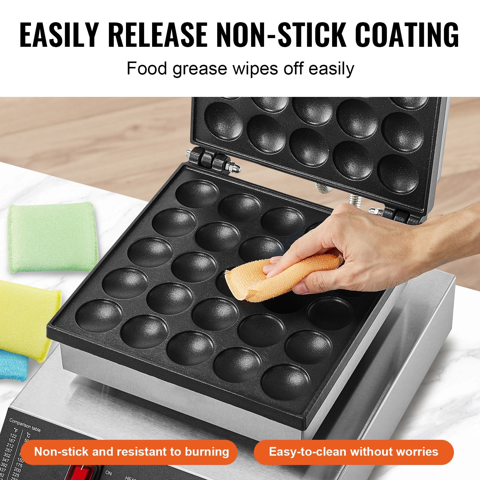 25 Hole Mini Dutch Pancake Maker 1700W Commercial Poffertjes Grill