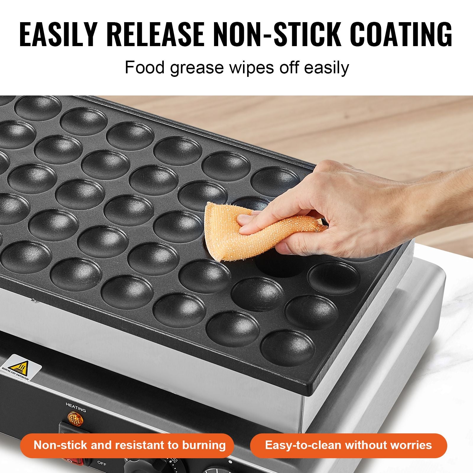 Mini Dutch Pancake Maker, 50PCS 43mm Diameter Dorayaki Baker Machine, 1700W Commercial Electric Poffertjes Grill, Non-stick Stainless Steel, Dual Temp & Time Control, for Home Kitchen Restaurant