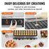 Mini Dutch Pancake Maker, 50PCS 43mm Diameter Dorayaki Baker Machine, 1700W Commercial Electric Poffertjes Grill, Non-stick Stainless Steel, Dual Temp & Time Control, for Home Kitchen Restaurant