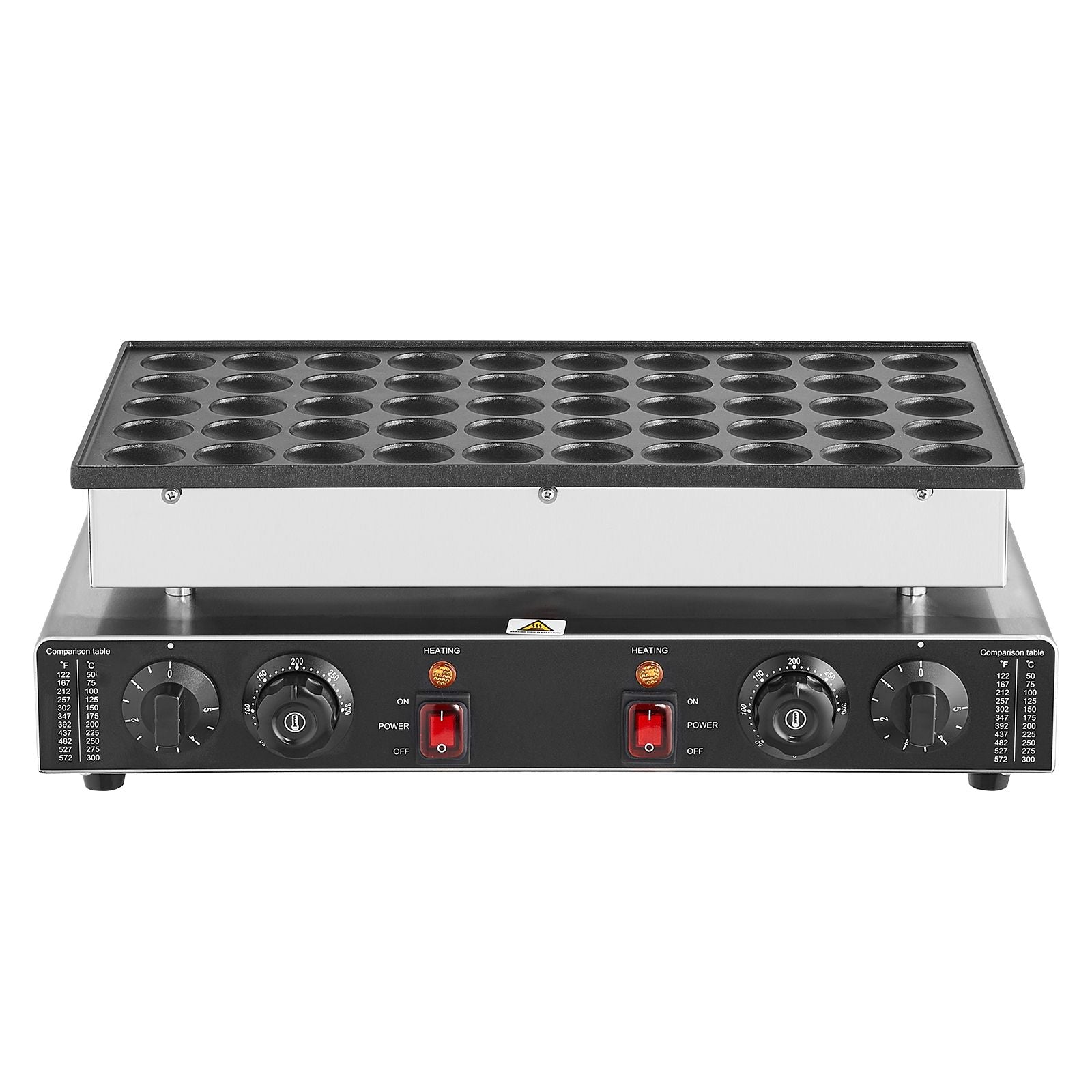 Mini Dutch Pancake Maker, 50PCS 43mm Diameter Dorayaki Baker Machine, 1700W Commercial Electric Poffertjes Grill, Non-stick Stainless Steel, Dual Temp & Time Control, for Home Kitchen Restaurant